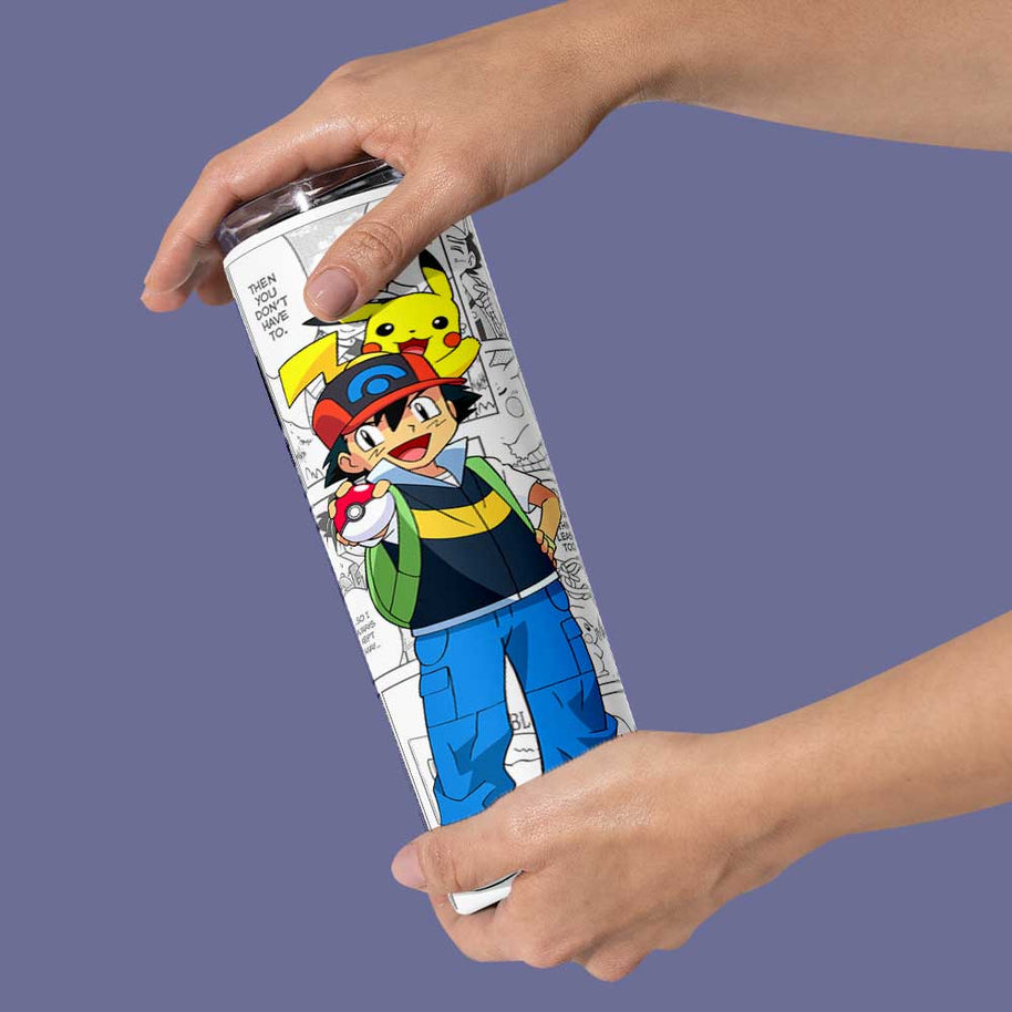 POKEMON ASH & PIKACHU METAL TUMBLER (600ML)